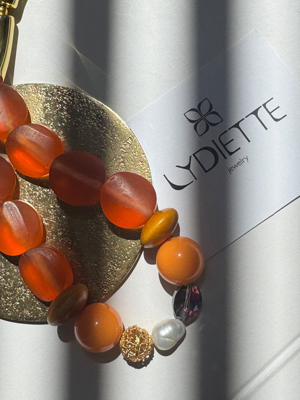Orange + Orange Handmade Necklace #L143