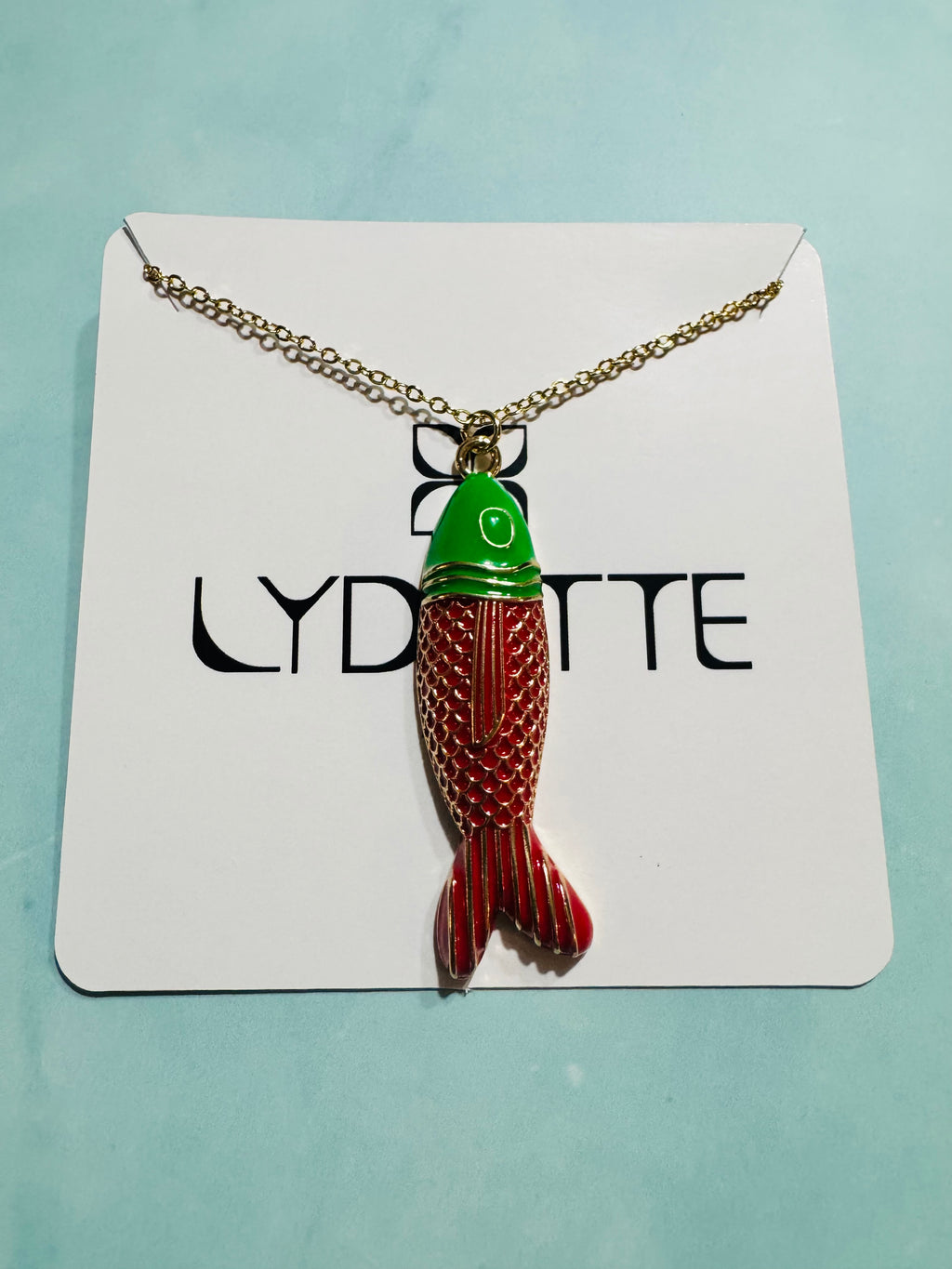 Red and Green Fish Necklace