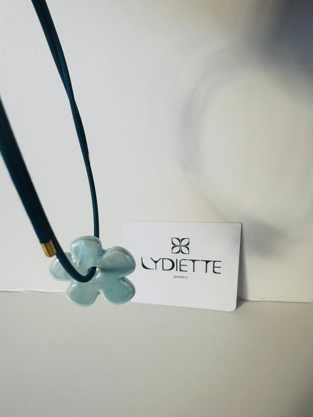 Blue Magnetic Necklace with Blue Flower #L183 (both pieces)