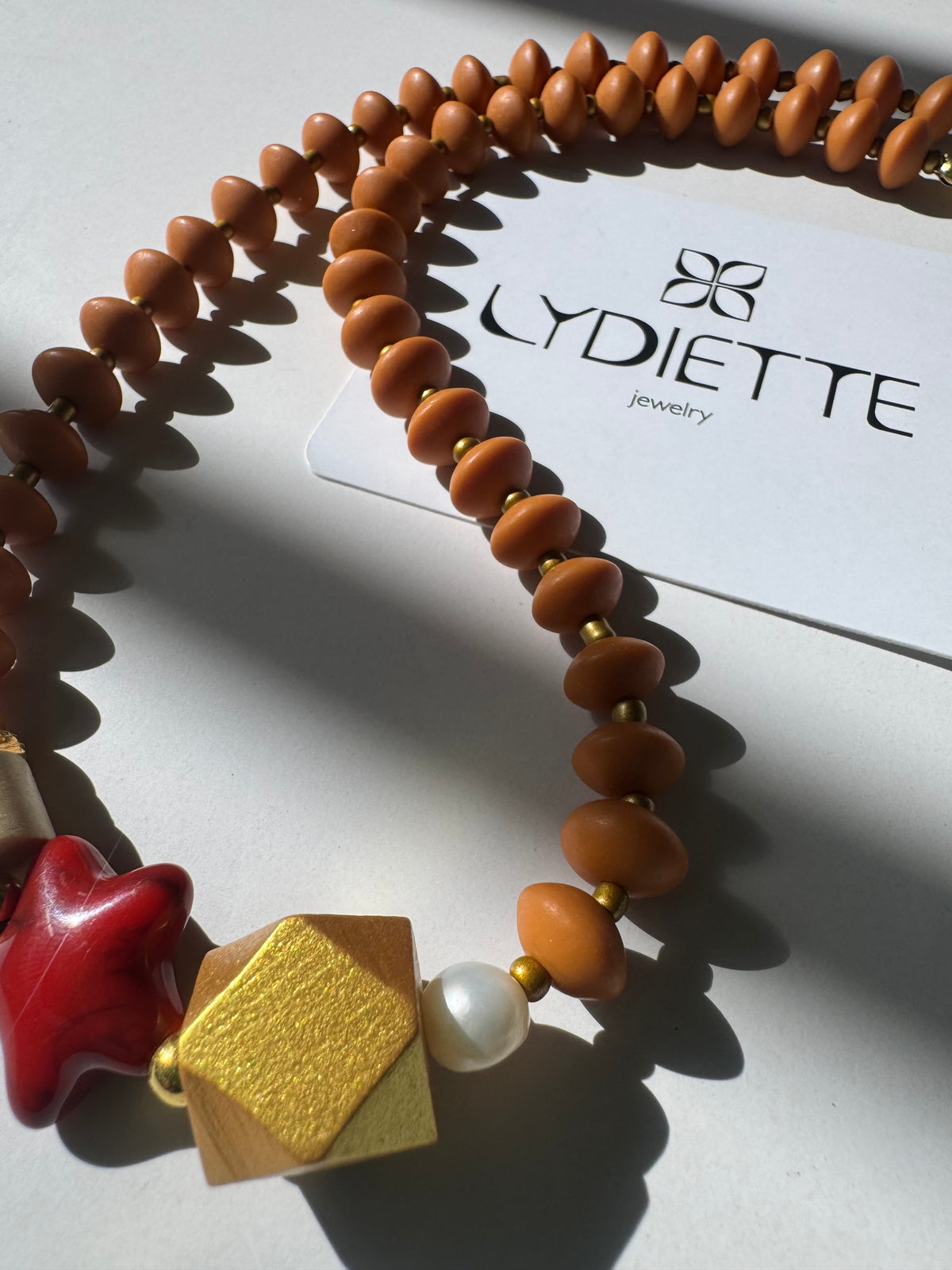 Brown + Red Handmade Necklace #L142