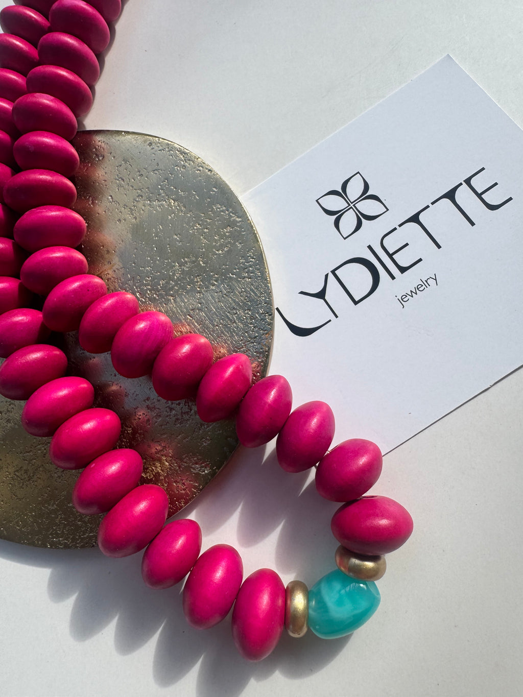 Pink + Blue Handmade Necklace #L137