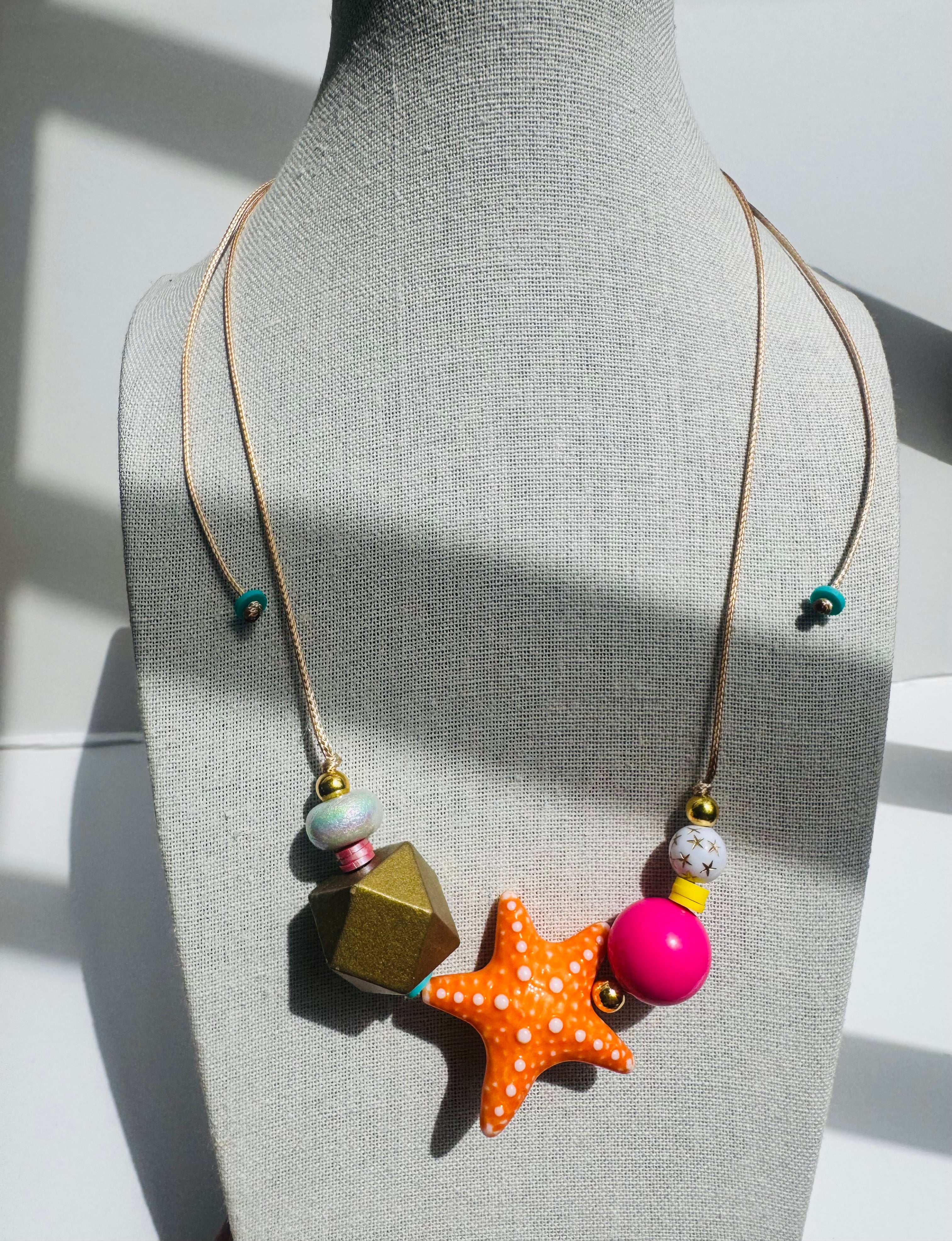 Orange Starfish Necklace