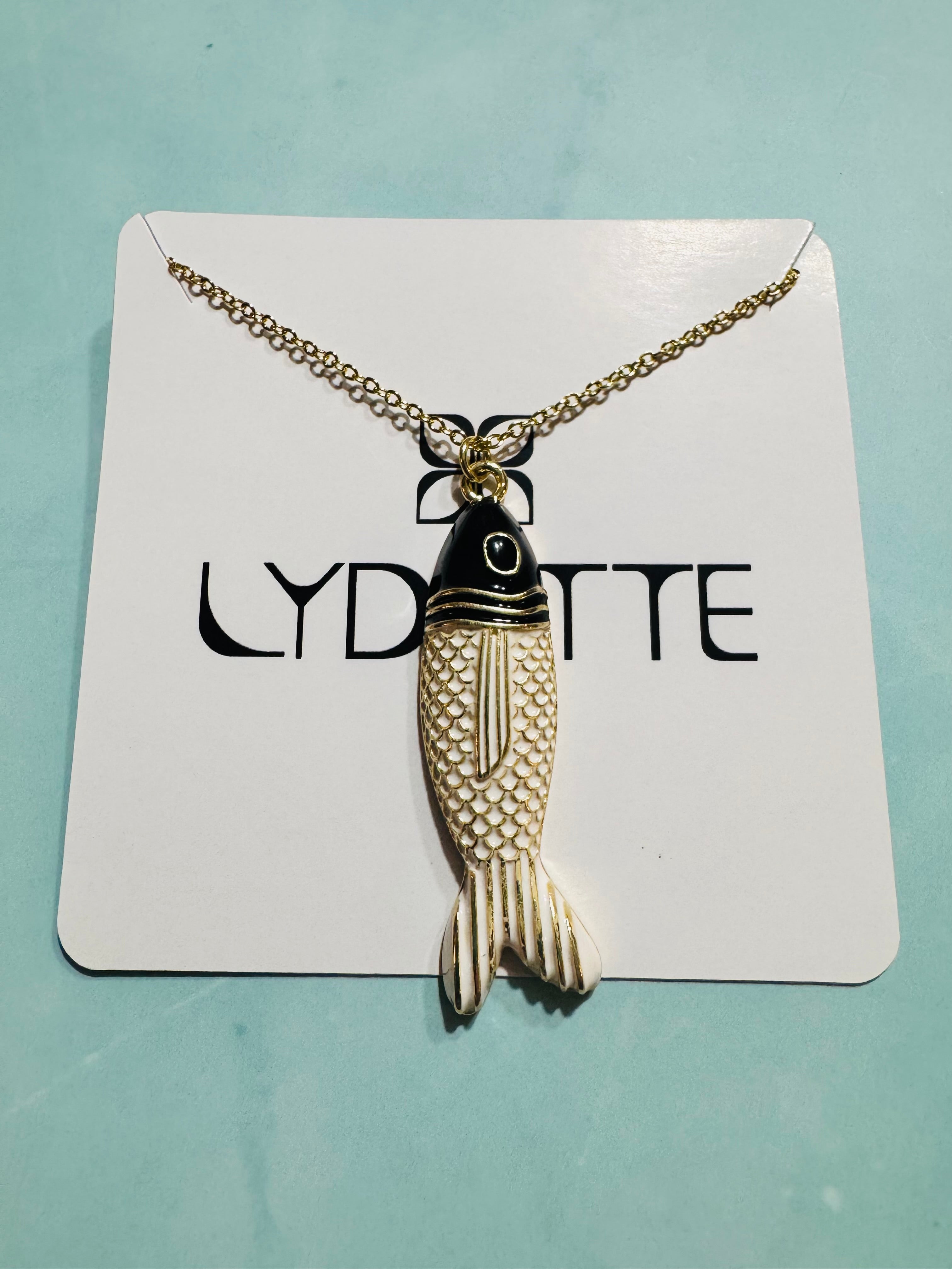 Black and White Fish Necklace