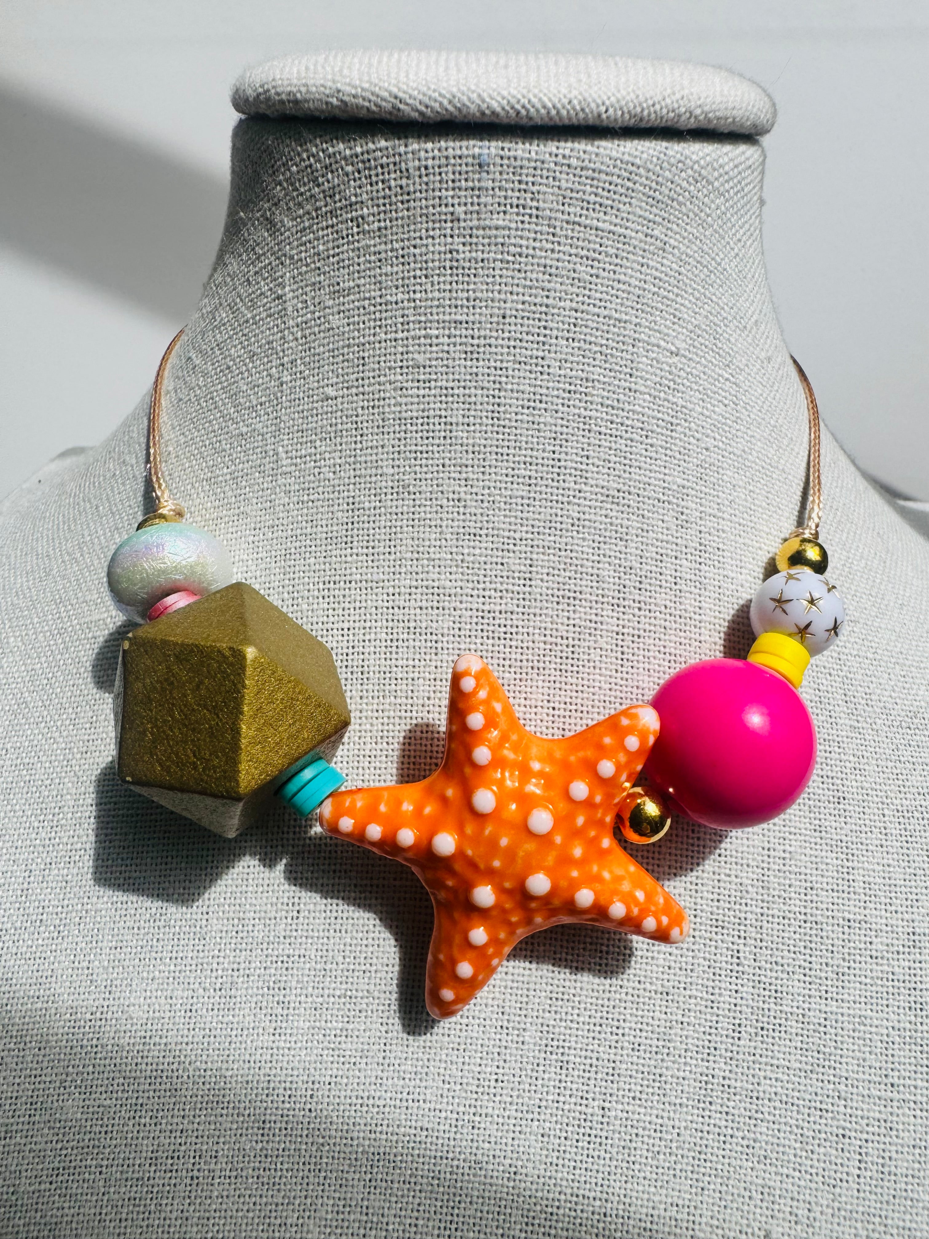 Orange Starfish Necklace
