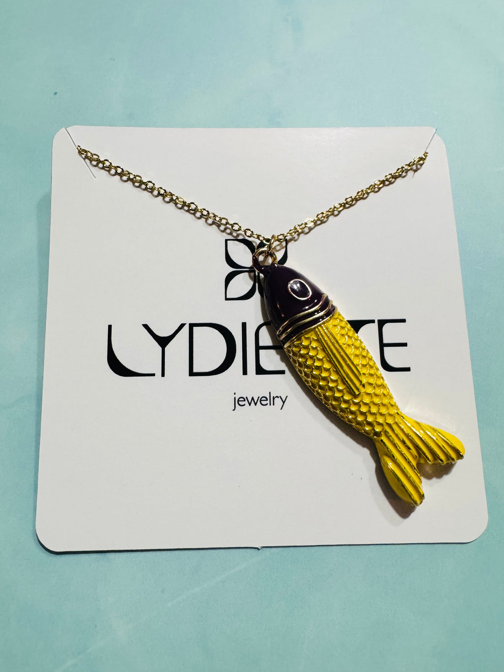 Yellow and Black Fish Necklace