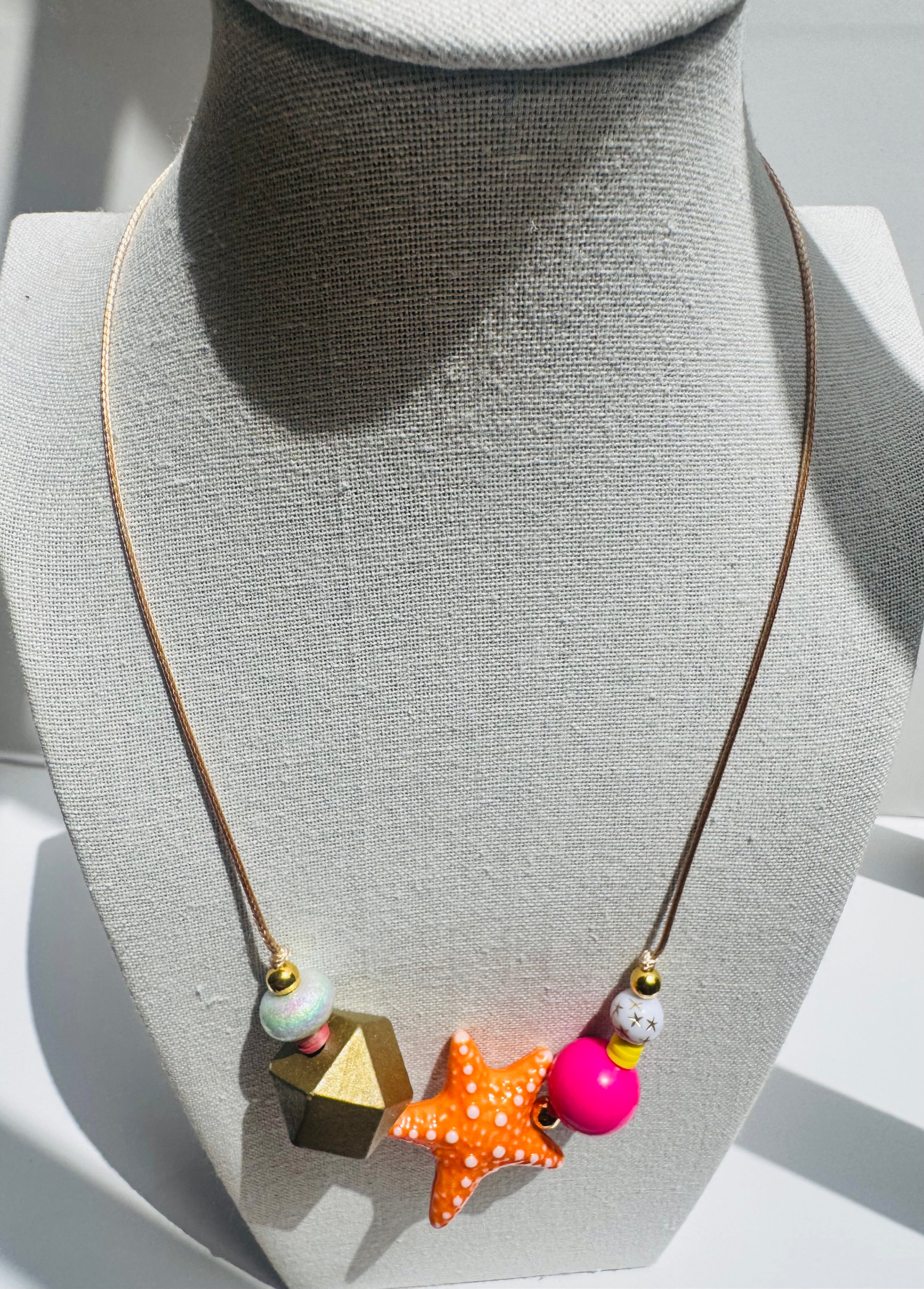 Orange Starfish Necklace