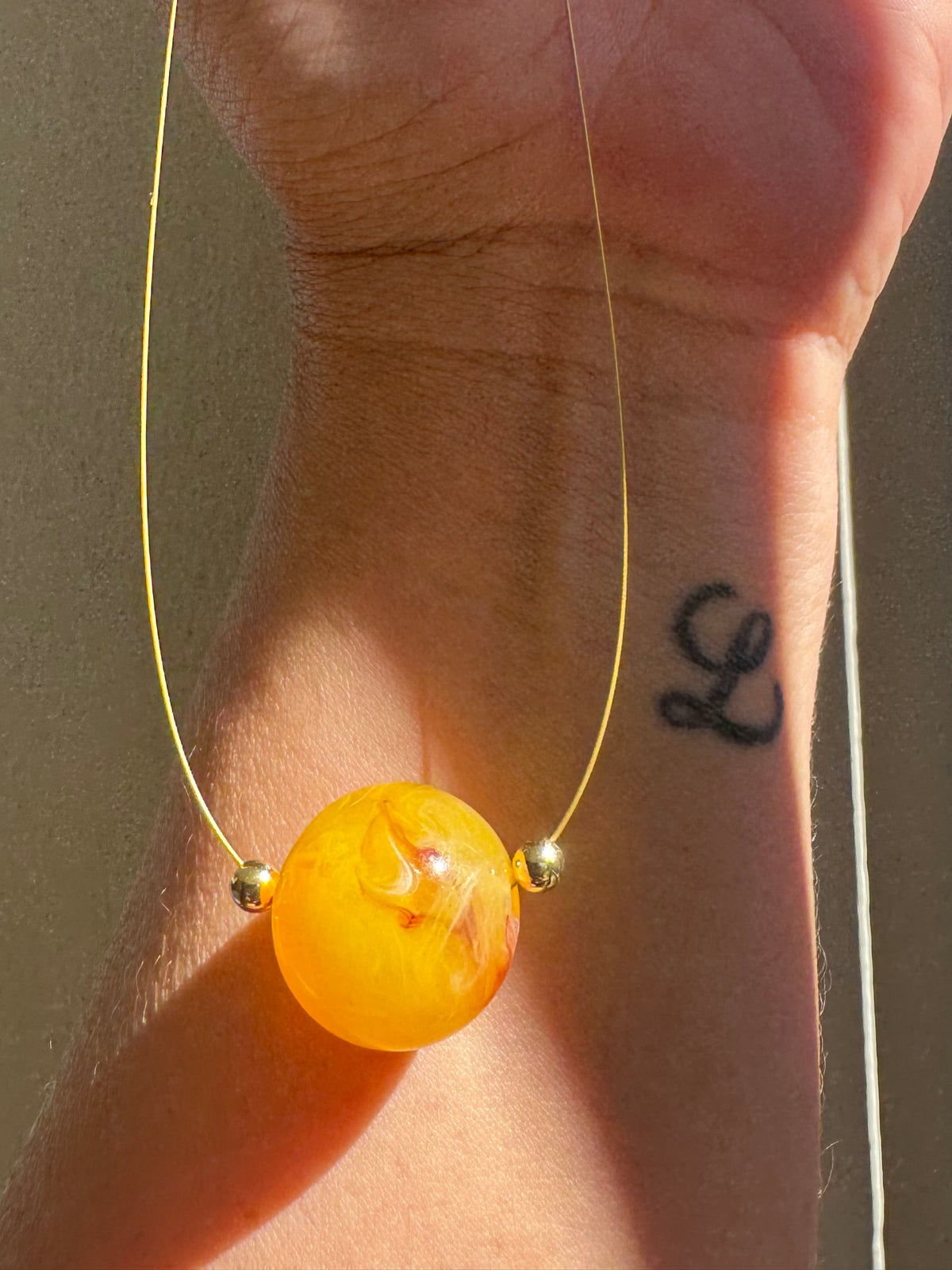 Handmade Invisible Necklace - Yellow #L192