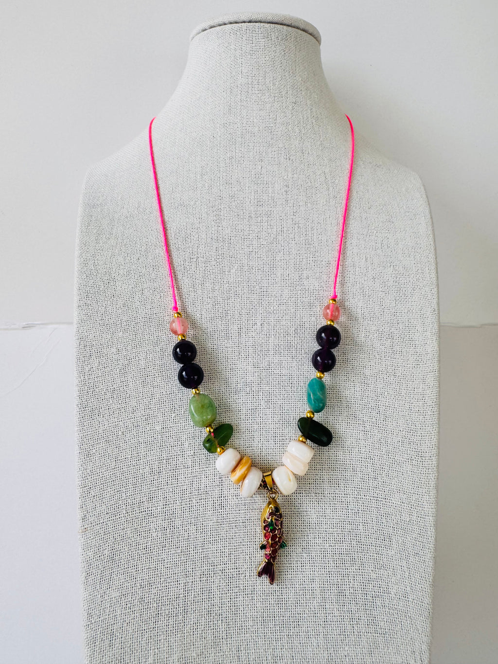 Semi Precious Fish Necklace