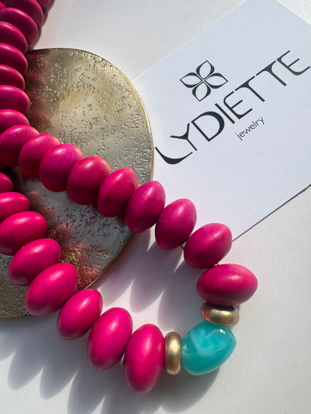 Pink + Blue Handmade Necklace #L137