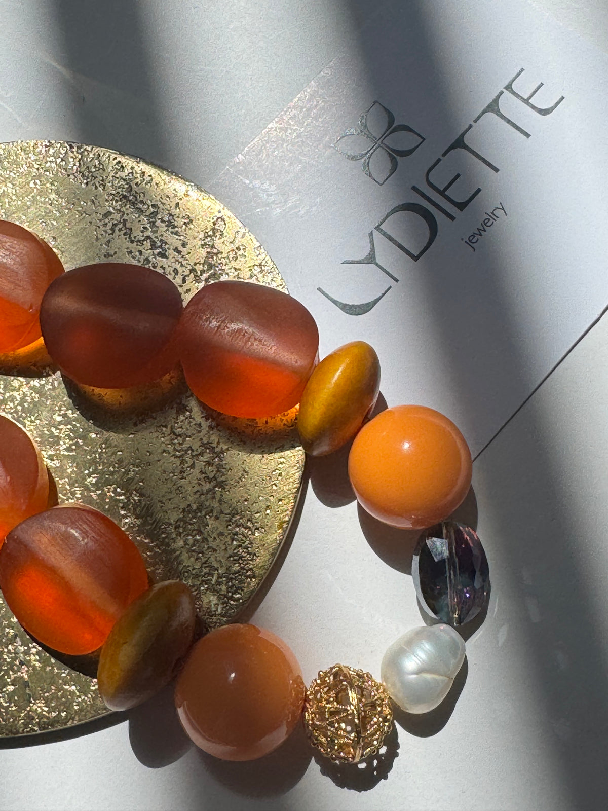 Orange + Orange Handmade Necklace #L143