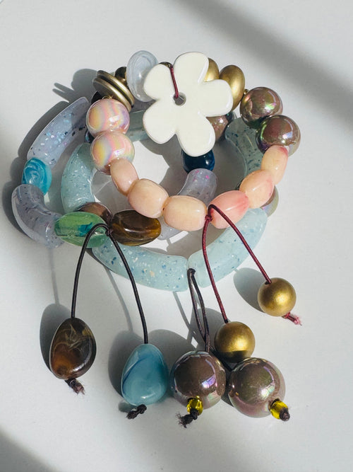 Elastic Aqua Handmade Bracelet #L131