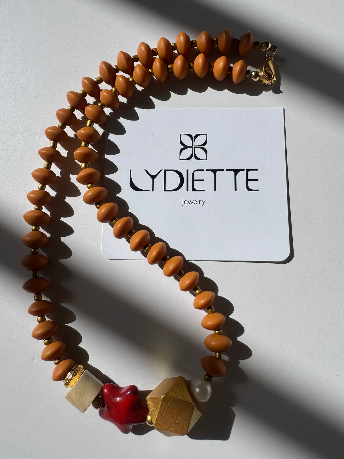Brown + Red Handmade Necklace #L142