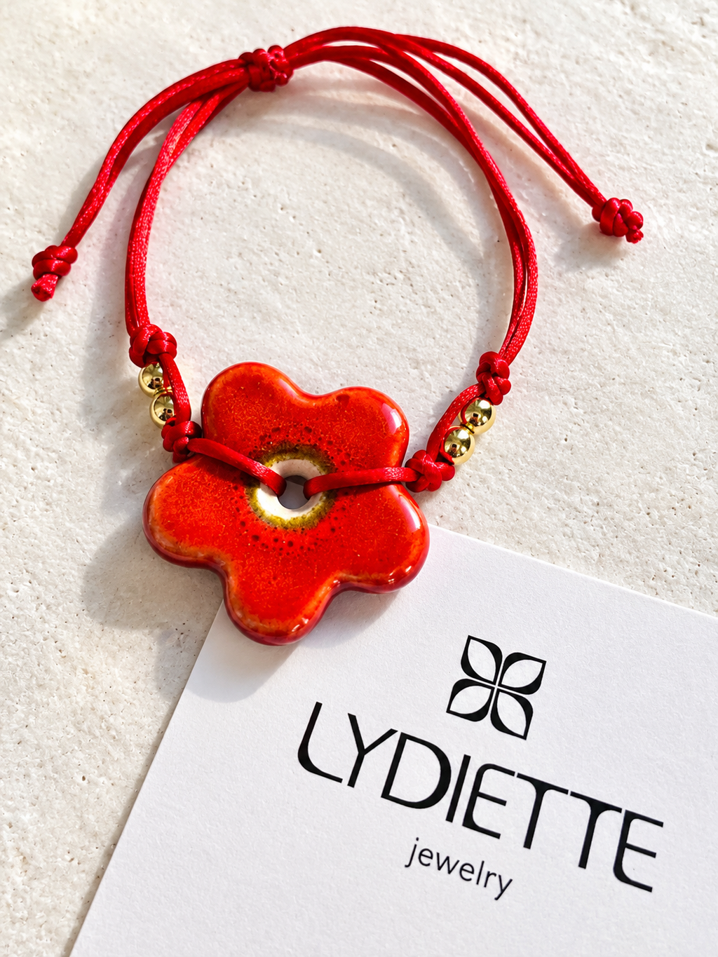 Red Flower Handmade Bracelet #L162