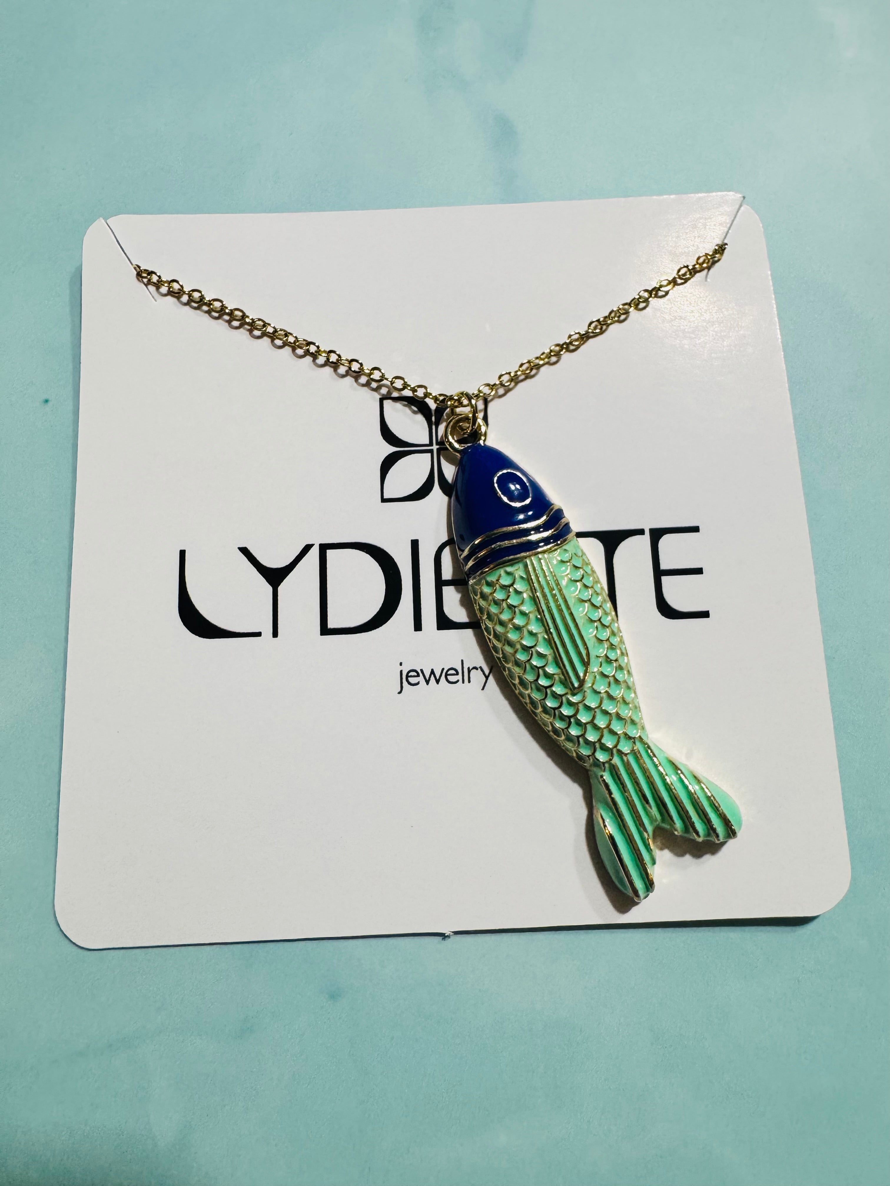 Blue and Green Fish Necklace