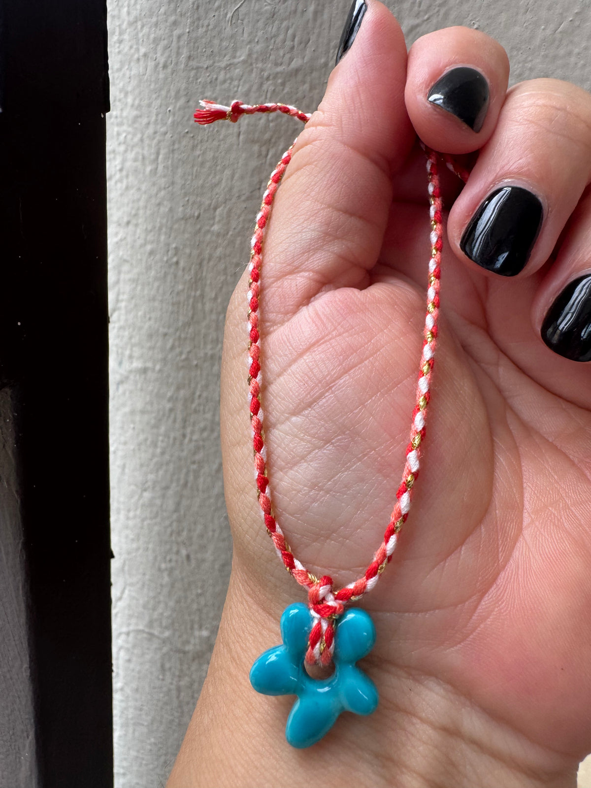 Handmade Blue Flower Adjustable Bracelet #L154