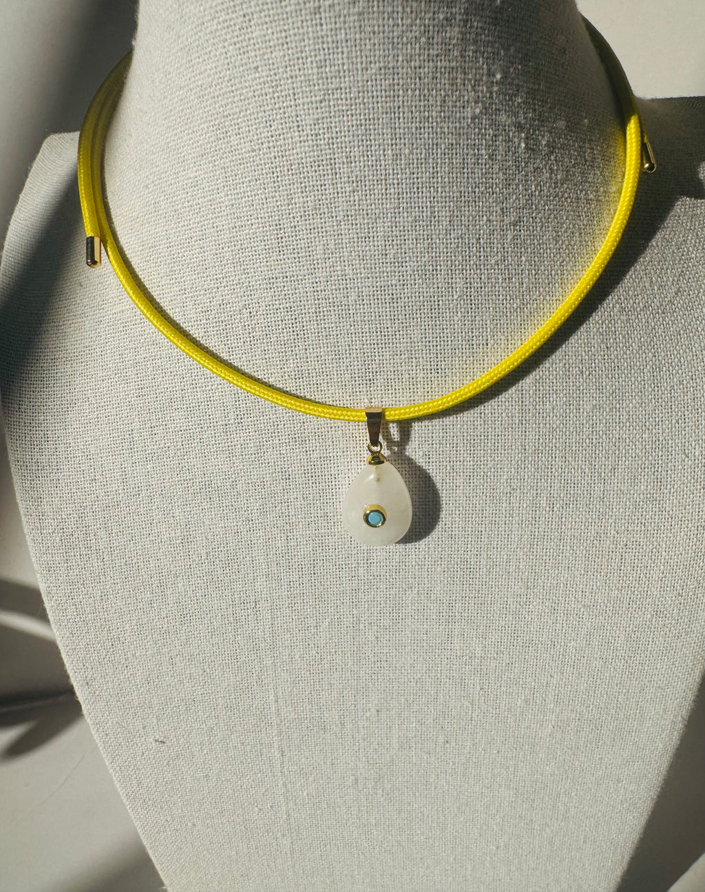 Yellow Magnetic Necklace with White Charm #L179 (both pieces)