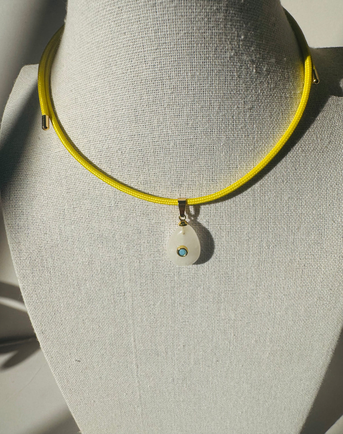 Yellow Magnetic Necklace with White Charm #L179 (both pieces)
