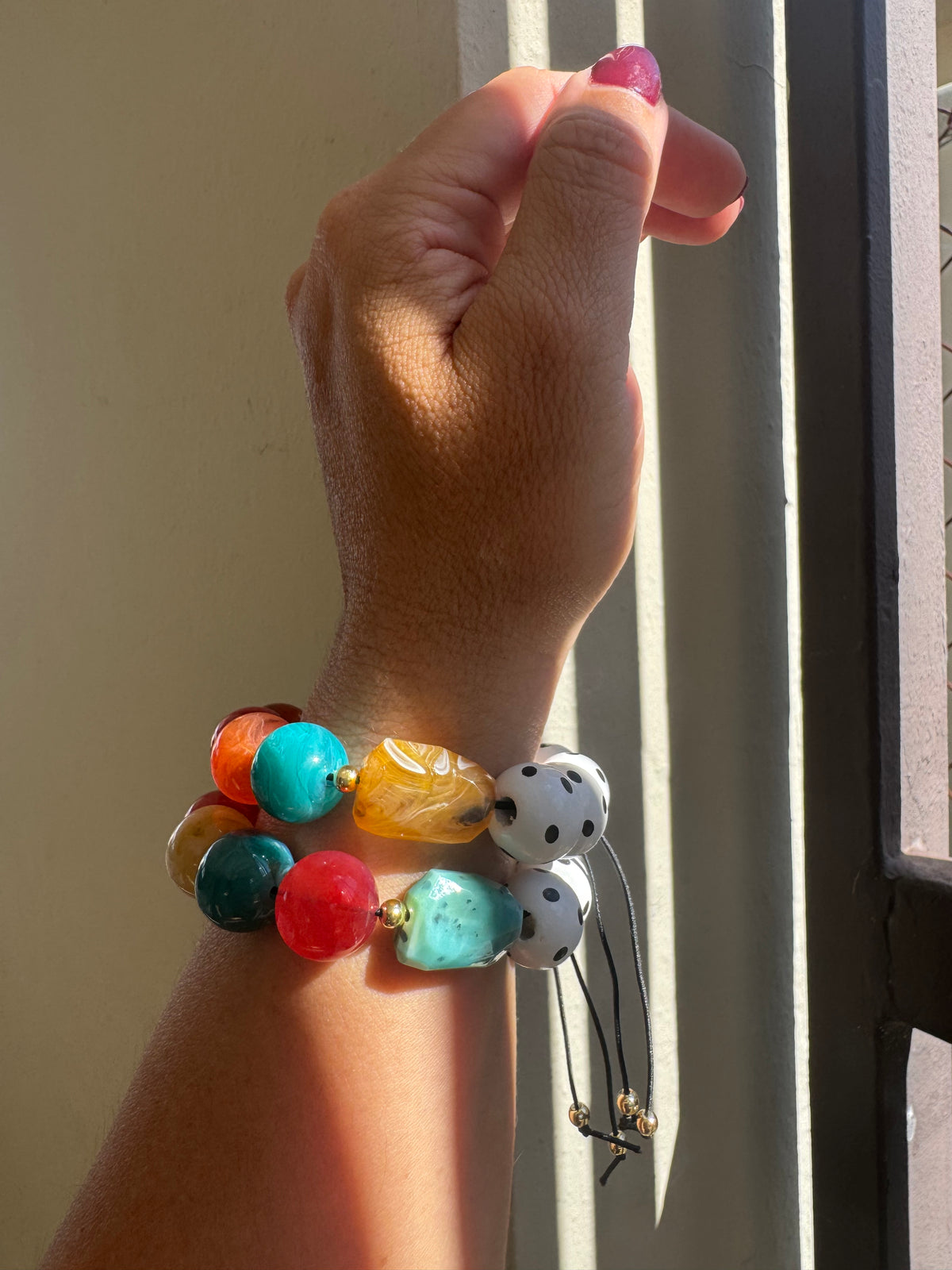 Handmade Elastic Polka Dots Bracelets #L185 (sold separately)