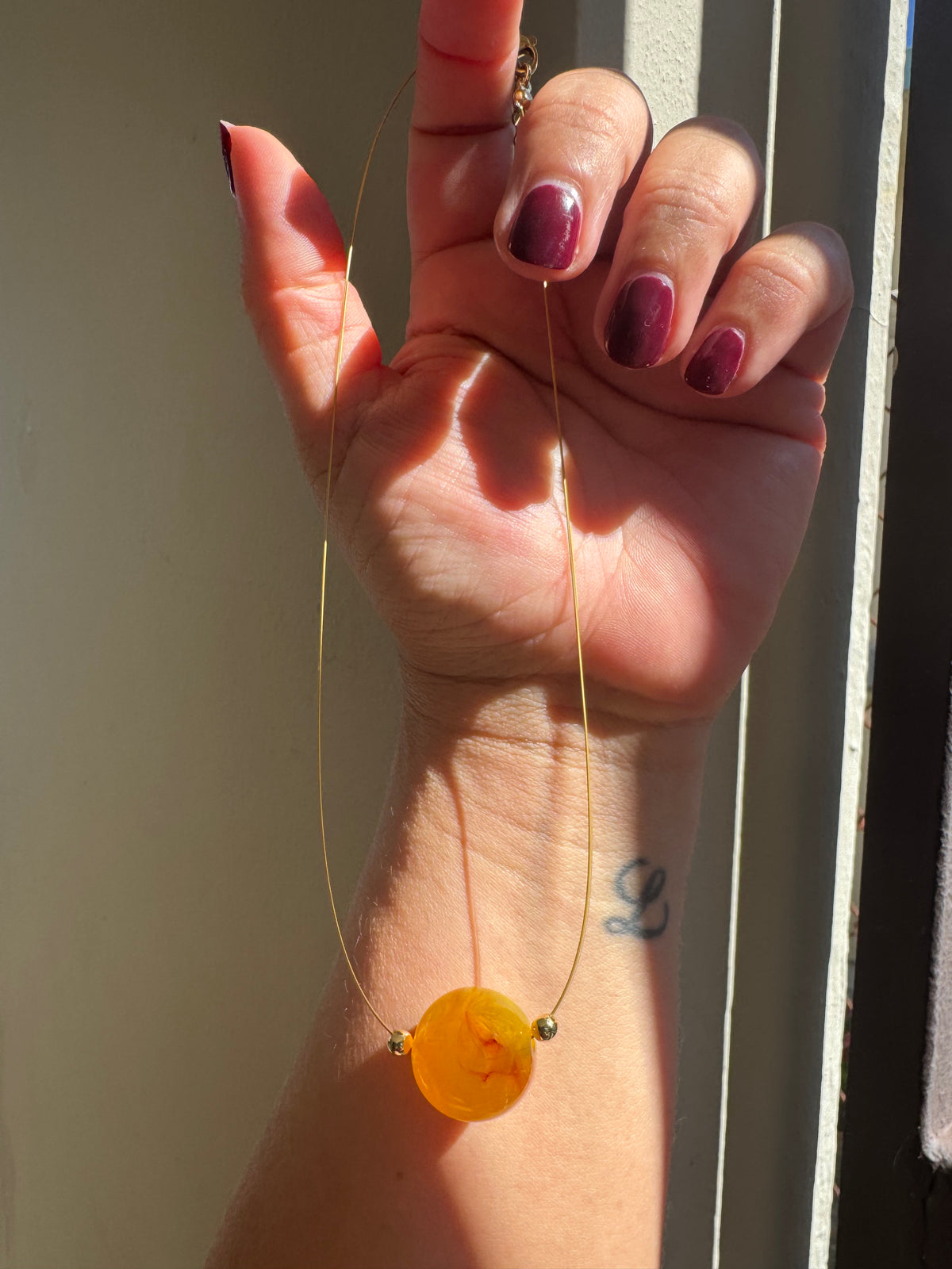 Handmade Invisible Necklace - Yellow #L192
