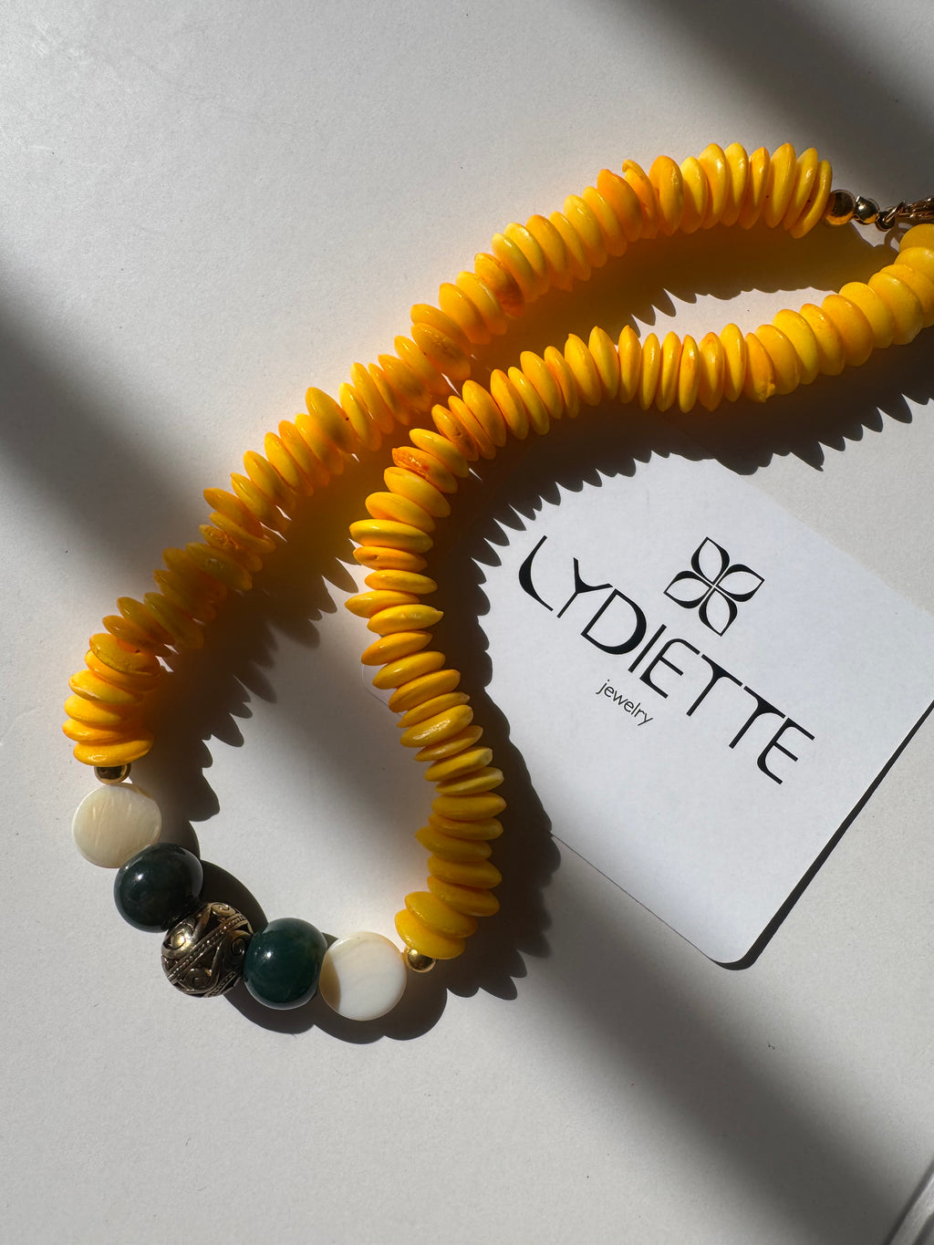Yellow + Green Handmade Necklace #L141