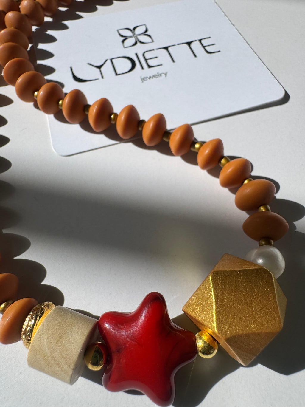 Brown + Red Handmade Necklace #L142