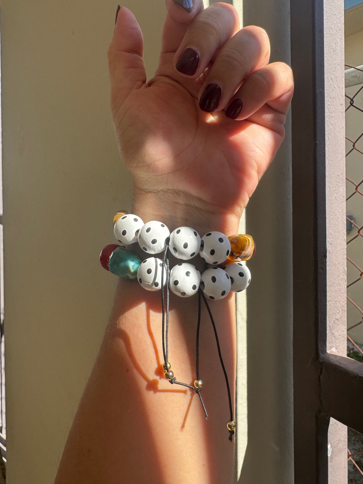 Handmade Elastic Polka Dots Bracelets #L185 (sold separately)