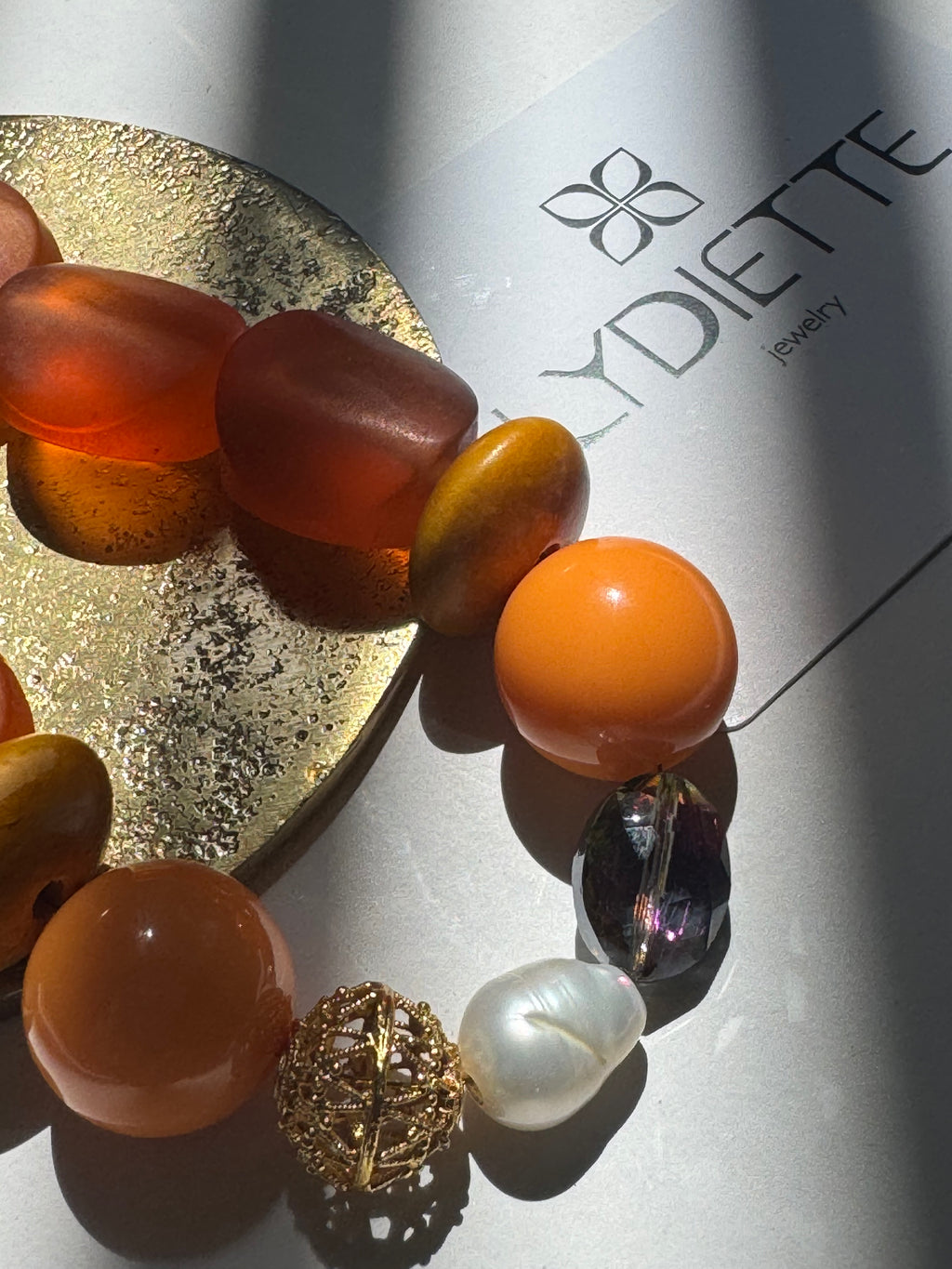 Orange + Orange Handmade Necklace #L143