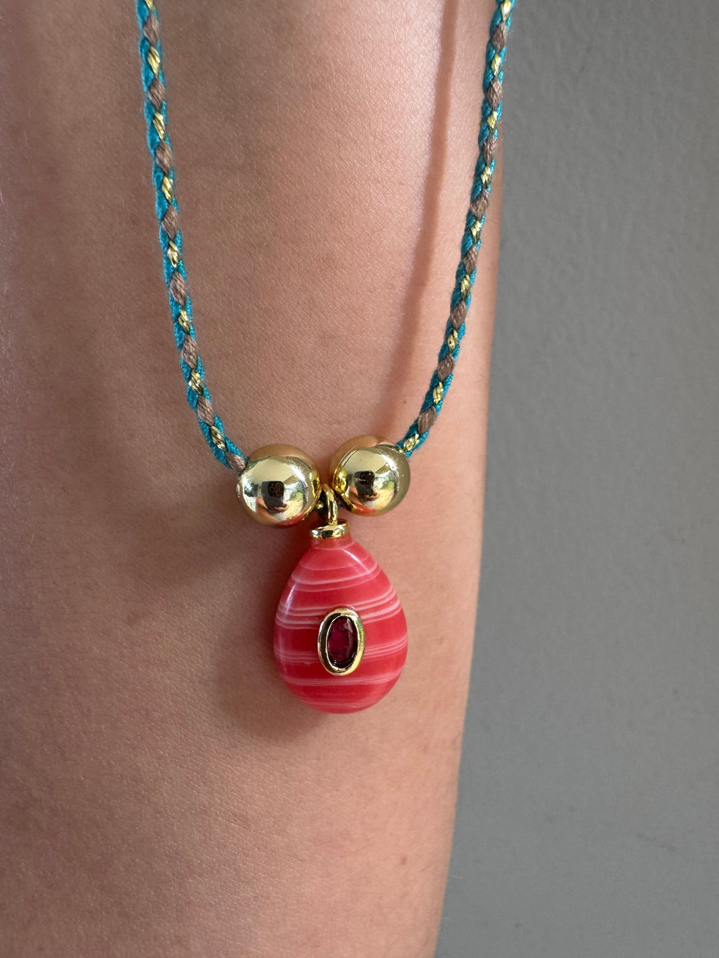 Handmade Adjustable Red Charm Necklace #L178