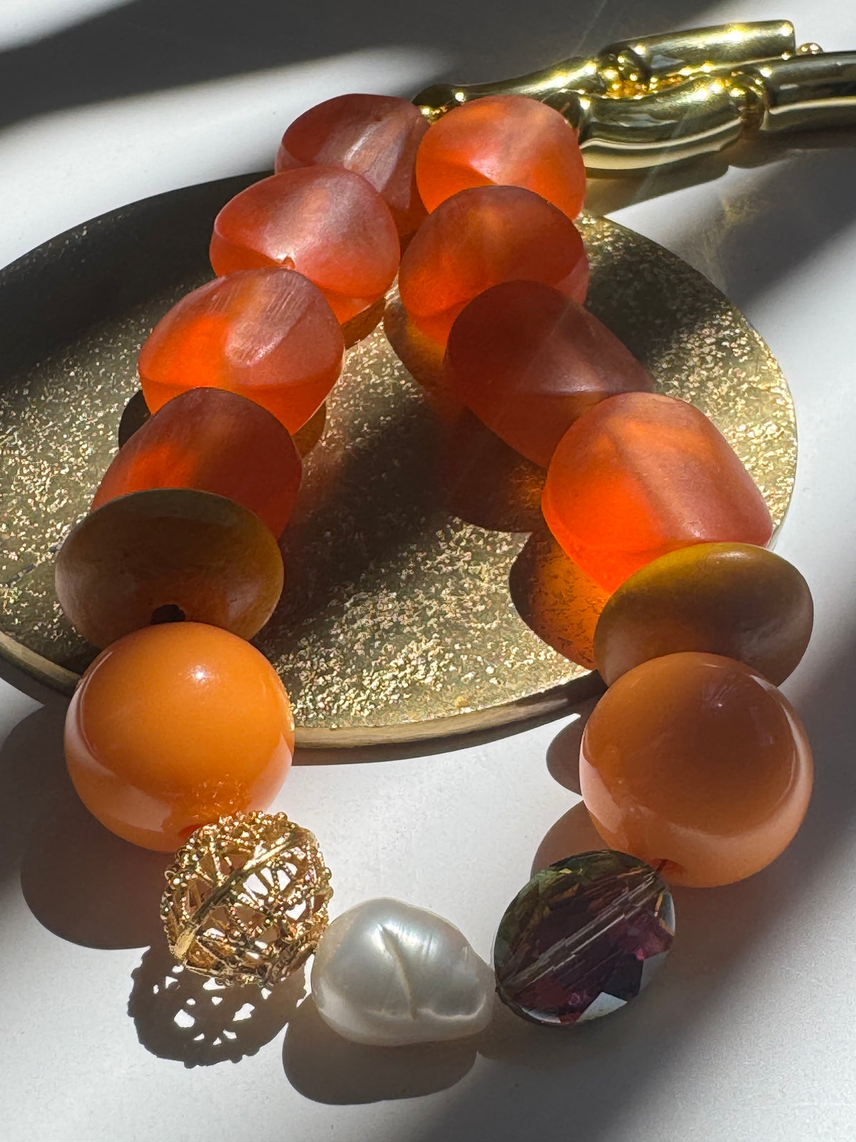 Orange + Orange Handmade Necklace #L143
