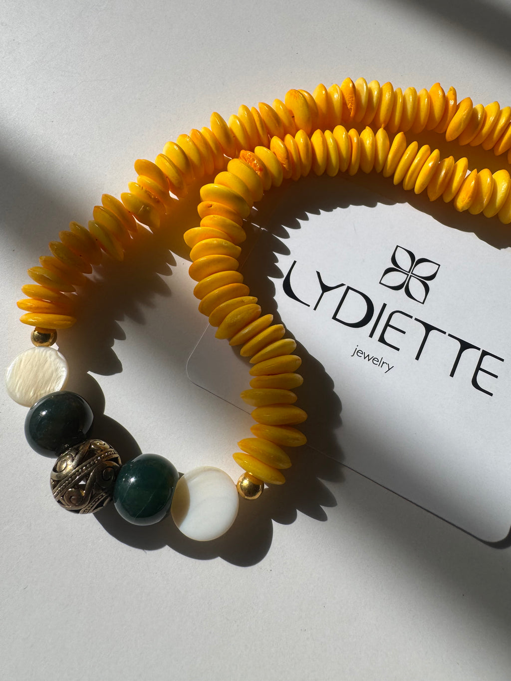 Yellow + Green Handmade Necklace #L141