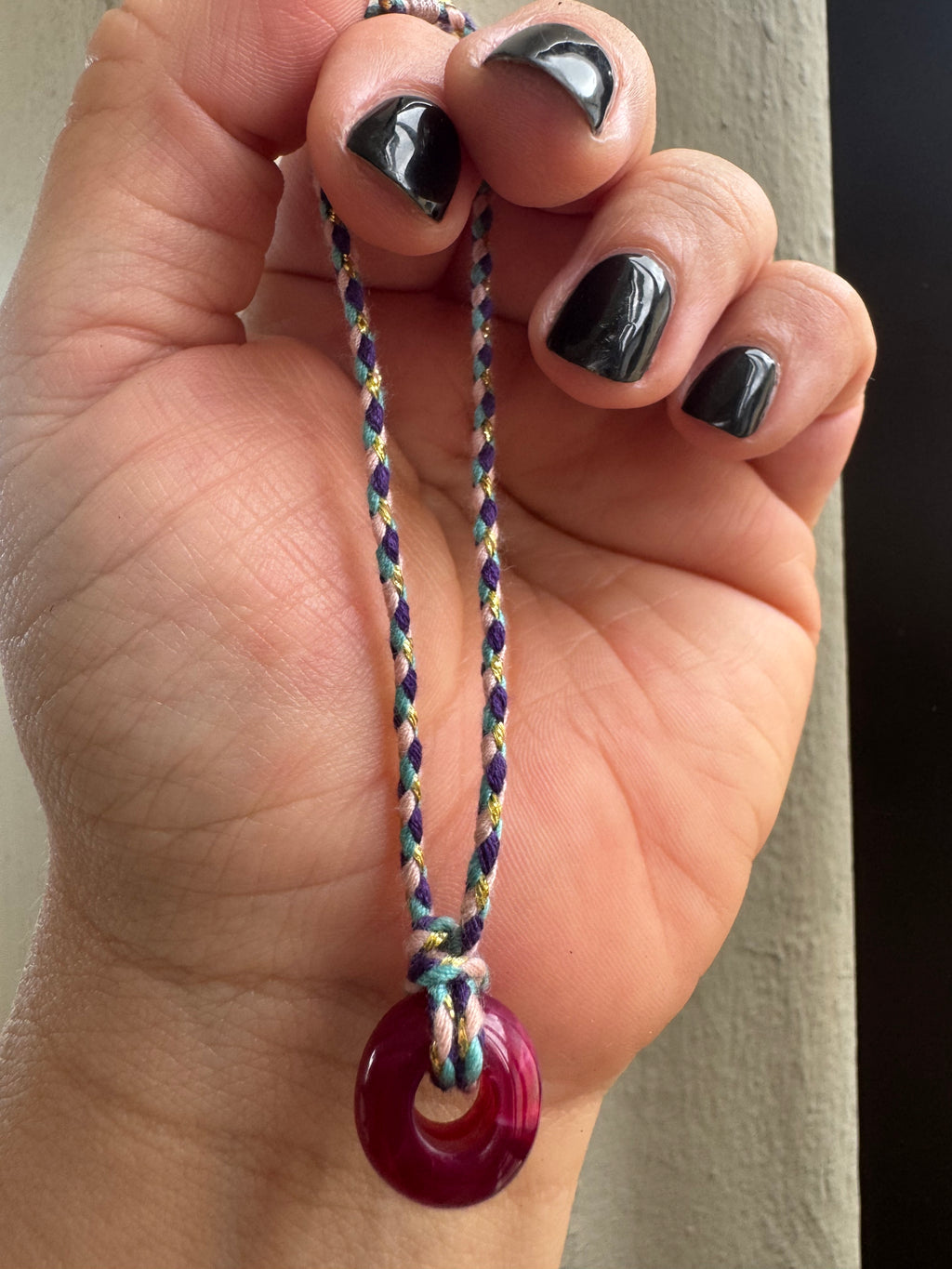 Handmade Red Donut Adjustable Bracelet #L150