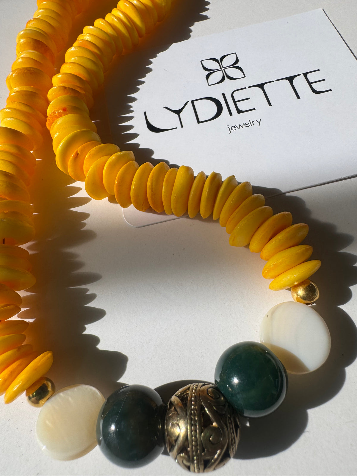 Yellow + Green Handmade Necklace #L141