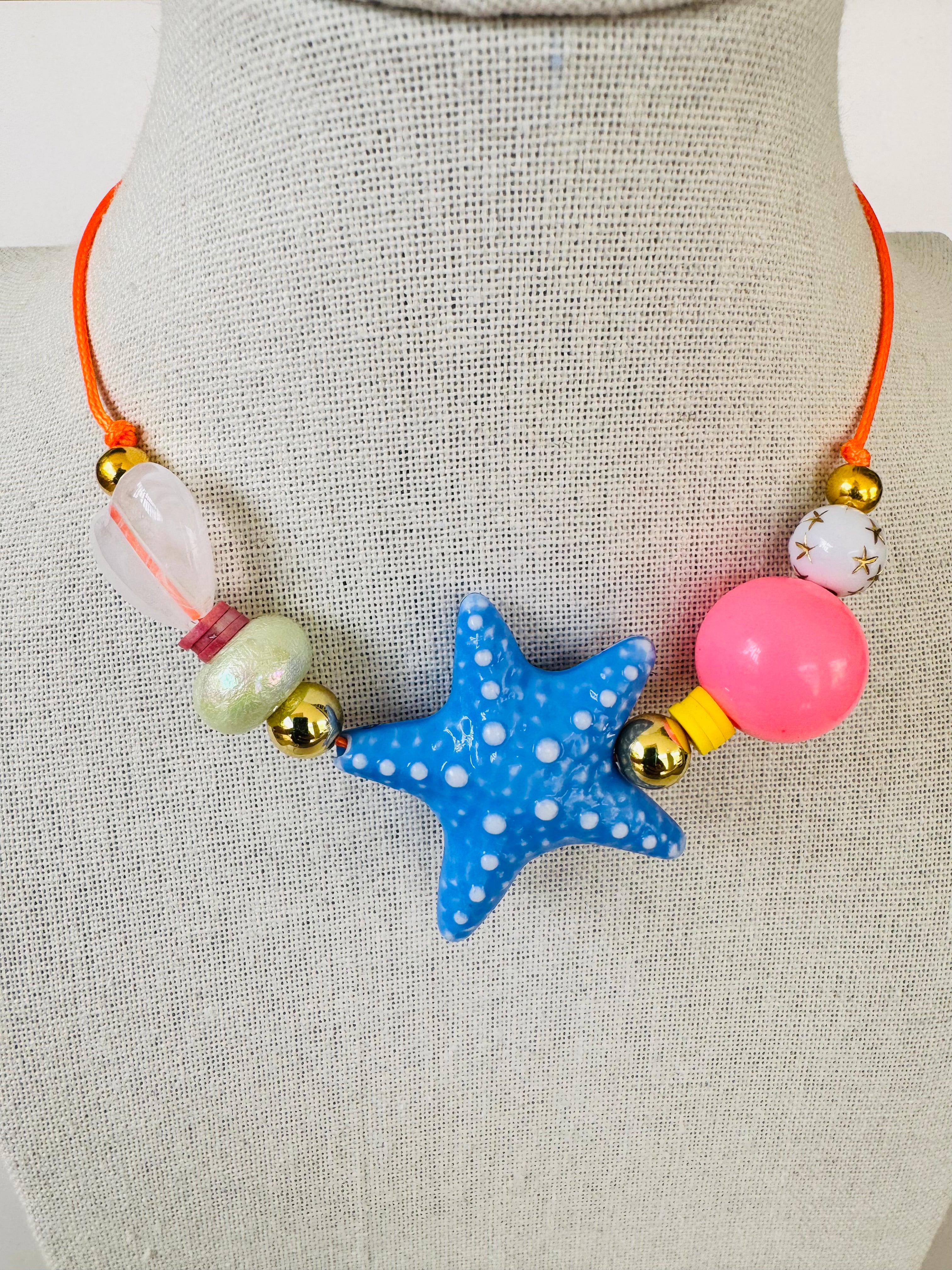 Blue Starfish Necklace