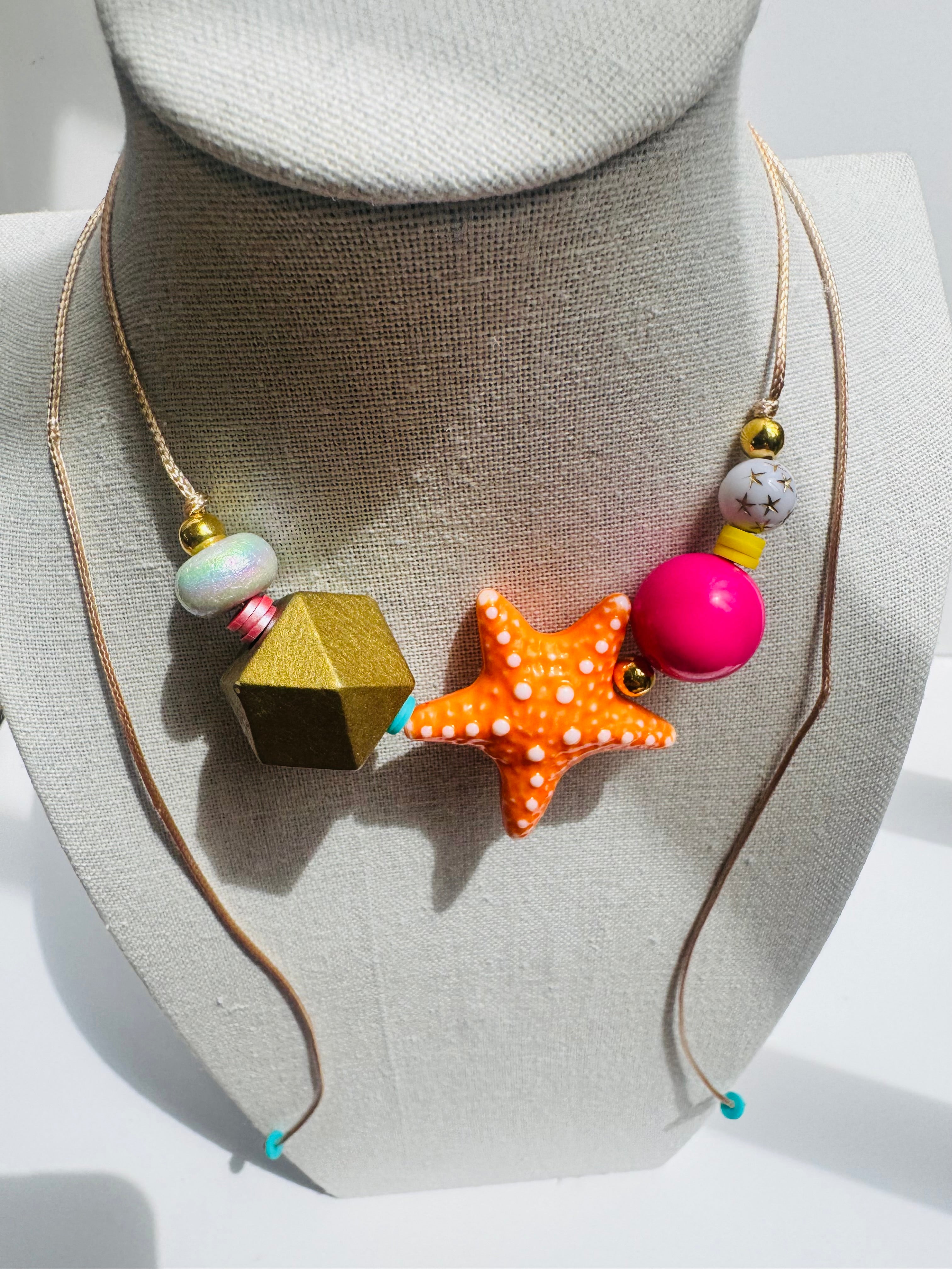 Orange Starfish Necklace