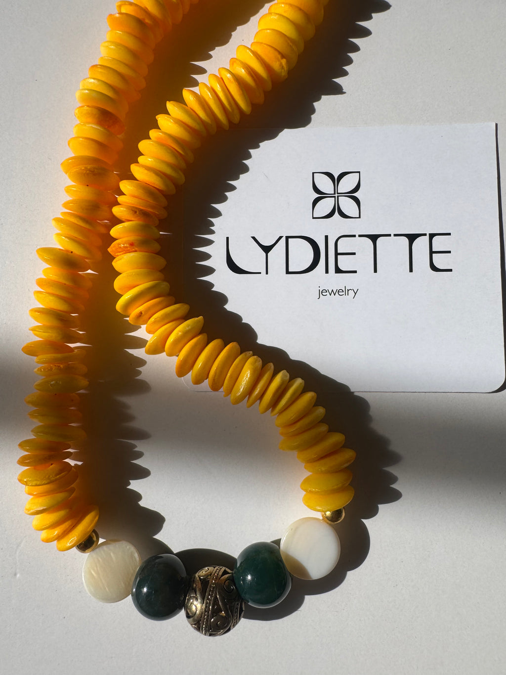 Yellow + Green Handmade Necklace #L141