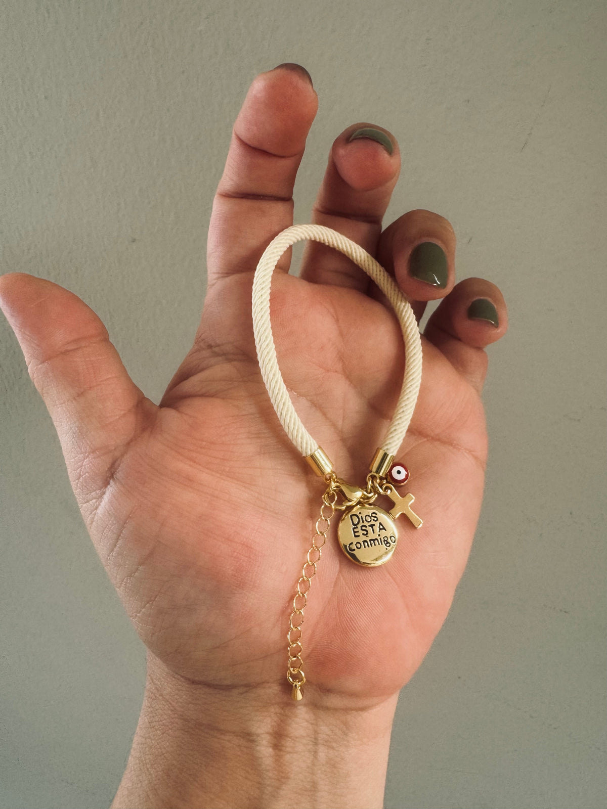 Handmade Adjustable Dios está Conmigo Bracelet #L209