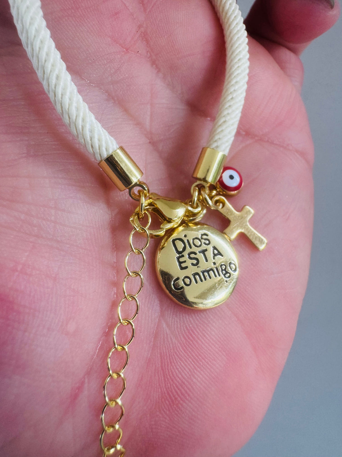 Handmade Adjustable Dios está Conmigo Bracelet #L209