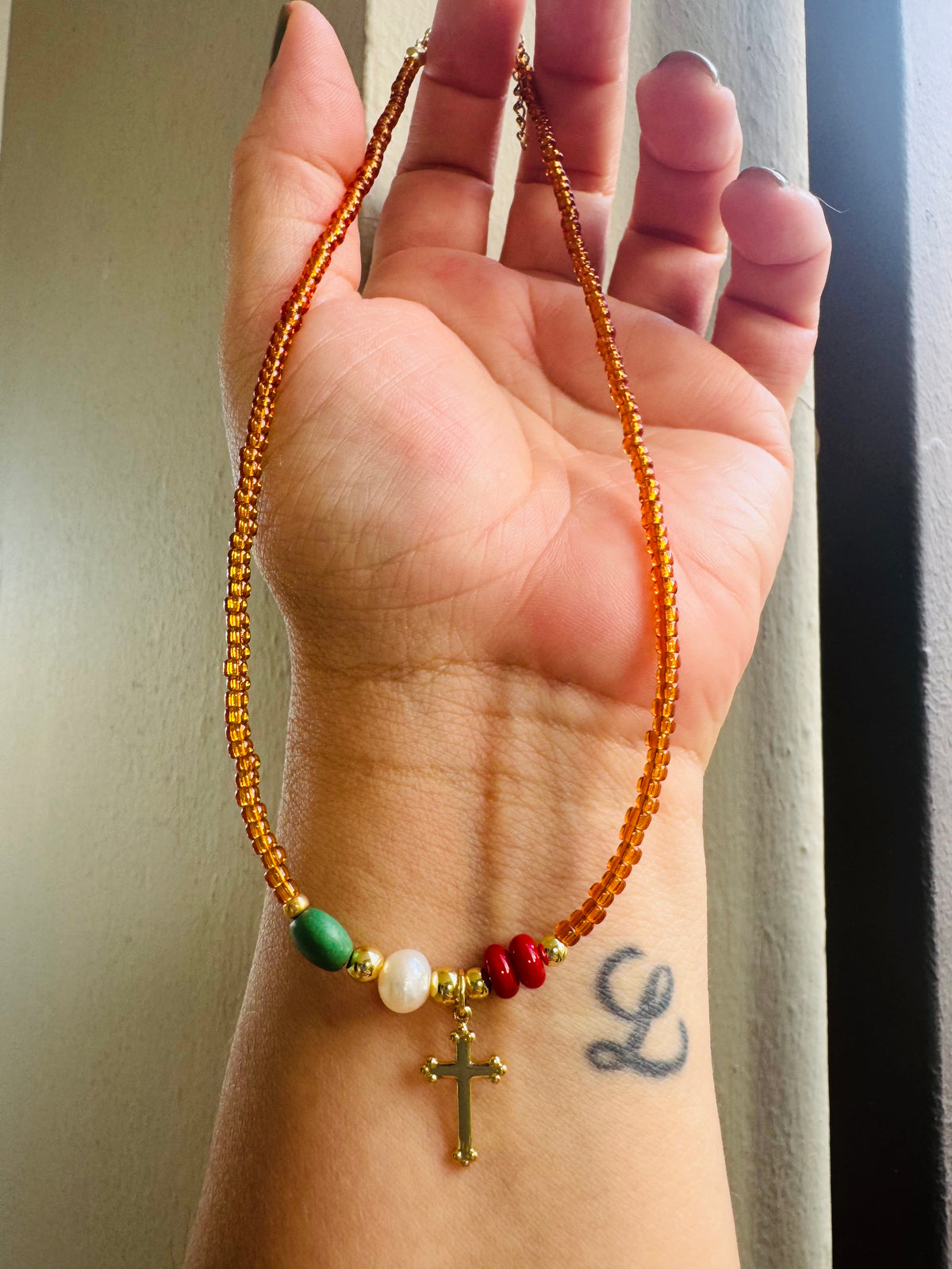 Handmade Invisible Cross Necklace #L205