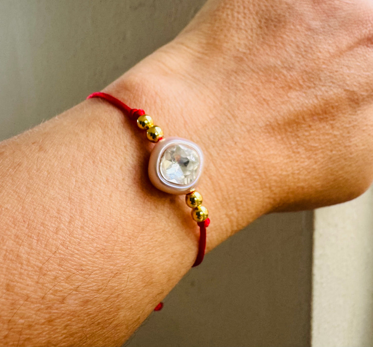 Handmade Adjustable Pink Diamond Bracelet #L203